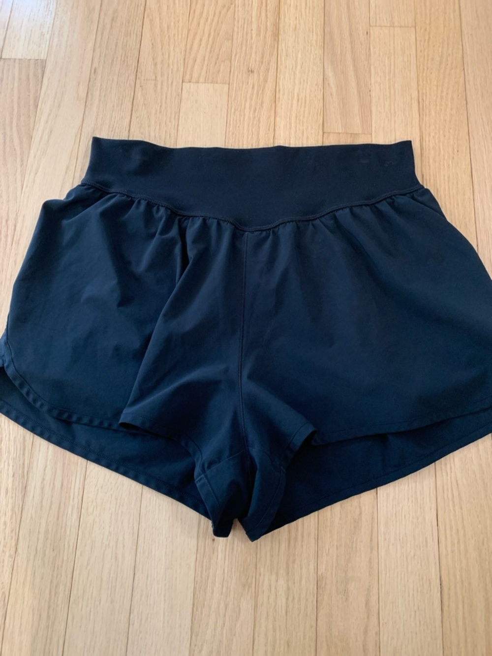 Aerie Lined Running Shorts Soft Waistband Black Size Large Athletic Gym Sporty